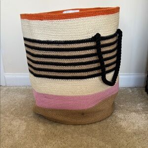 IKEA Mavinn Colorful Striped Woven Basket